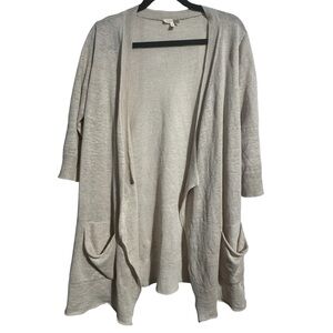 Eileen Fisher 100% Linen Open Front Cardigan – Size Medium – Lagenlook Capsule